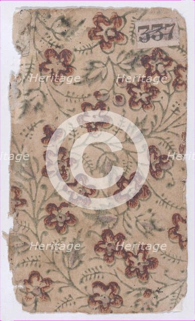 Sheet with an overall floral pattern, 19th century. Creator: Anon.