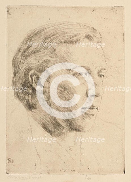 Portrait of Oscar Wilde (1854-1900), 1907. Creator: Struck, Hermann (1876-1944).