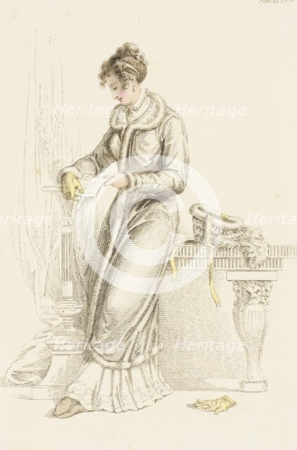 Fashion Plate (Carriage Dress), 1811. Creator: Rudolph Ackermann.
