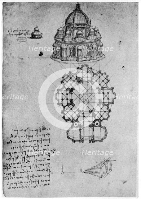 Designs for a central church, c1488 (1954).Artist: Leonardo da Vinci