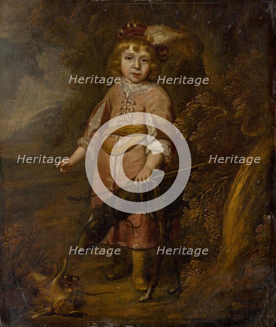 Portrait of a boy as a hunter, c1640. Creator: Circle of Matthys van den Bergh.