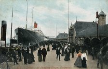 Steamship SS 'Celtic' at the quayside, Liverpool, Lancashire, c1904.Artist: Valentine & Sons Ltd