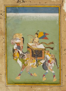 A peri, or fairy, riding a magic camel, c1680. Artist: Unknown.