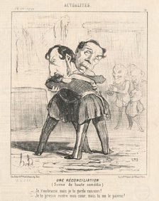 Un réconciliation, scène de haute comédie ..., 19th century. Creator: Honore Daumier.