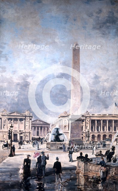 'Obelisk of Luxor and the Place de la Concorde', 1891.  Artist: Emmanuel Lansyer