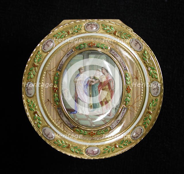 Snuffbox with miniature depicting the return of Theseus, 1781. Creator: Barthelemy Pillieux.