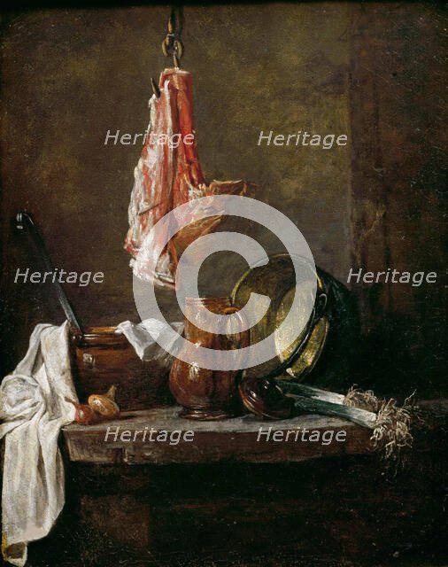 Nature morte au carré de viande, 1730. Creator: Chardin, Jean-Baptiste Siméon (1699-1779).