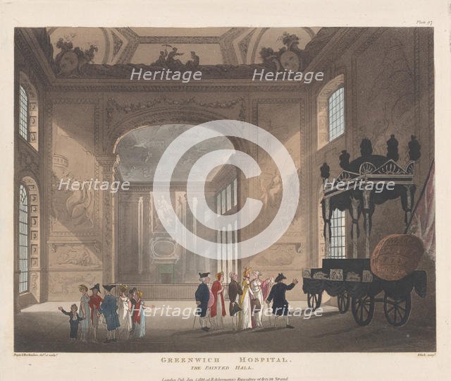 Greenwich Hospital, The Painted Hall, January 1, 1810., January 1, 1810. Creator: J. Bluck.