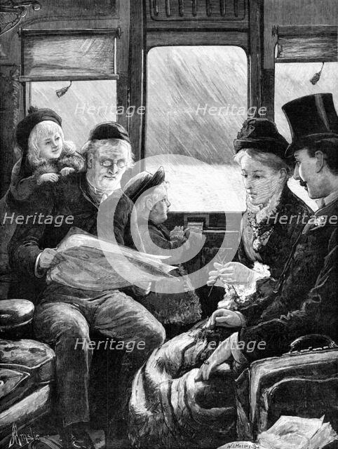 A Christmas Journey as we Do It Now - drawn by A. E. Emslie, 1881. Creator: W. I. Mosses.