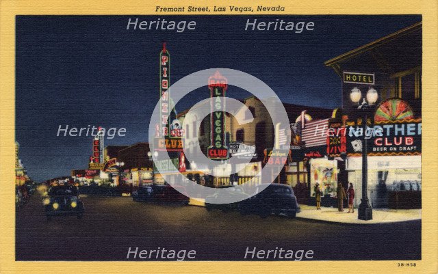 'Fremont Street, Las Vegas, Nevada', postcard, 1943. Artist: Unknown