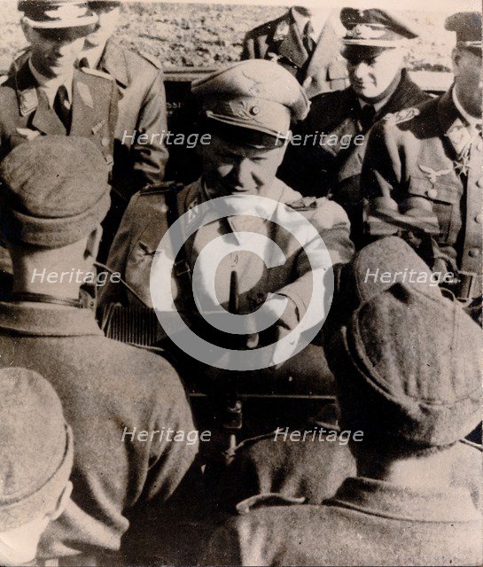 Luftwaffe commander Hermann Göring visiting a flak battery, Berlin, World War II, 1943. Artist: Unknown