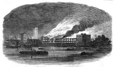 Fire at Cubitt's Building Works, Thames Bank, 1854. Creator: Smyth.