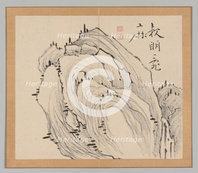 Double Album of Landscape Studies after Ikeno Taiga, Volume 1 (leaf 11), 18th century. Creator: Aoki Shukuya (Japanese, 1789).