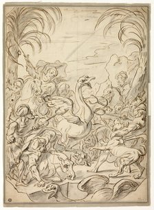 Ostrich Hunt, n.d. Creators: Charles Parrocel, Carle van Loo, Joseph Francois Parrocel.