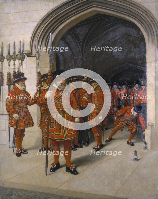 'The Yeomen of the Guard searching the crypt of the Houses of Parliament', 1894. Artist: Sir Arthur Temple Felix Clay