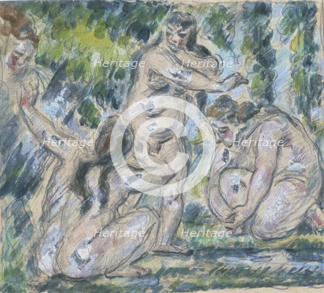 'Bathers', 1875-77. Artist: Paul Cezanne.
