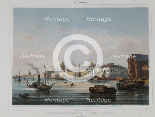The English Embankment in Saint Petersburg, 1840s.