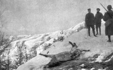'La campagne d'hiver en Orient; Victime de la route: un ane mort d'epuisement, a demi..., 1917. Creator: Unknown.