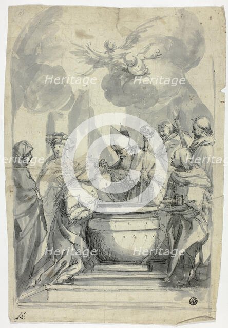 Bishop Annointing Female Saint, n.d. Creator: Unknown.