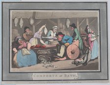 Comforts of Bath, Plate 4, January 6, 1798., January 6, 1798. Creator: Thomas Rowlandson.