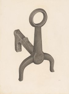 Andiron (one of pair), c. 1941. Creator: Jacob Lipkin.