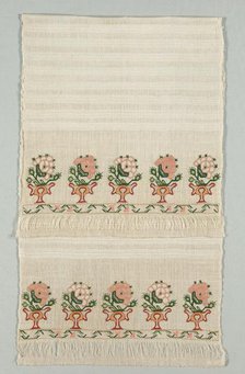 Embroidered Towel, 19th century. Creator: Unknown.