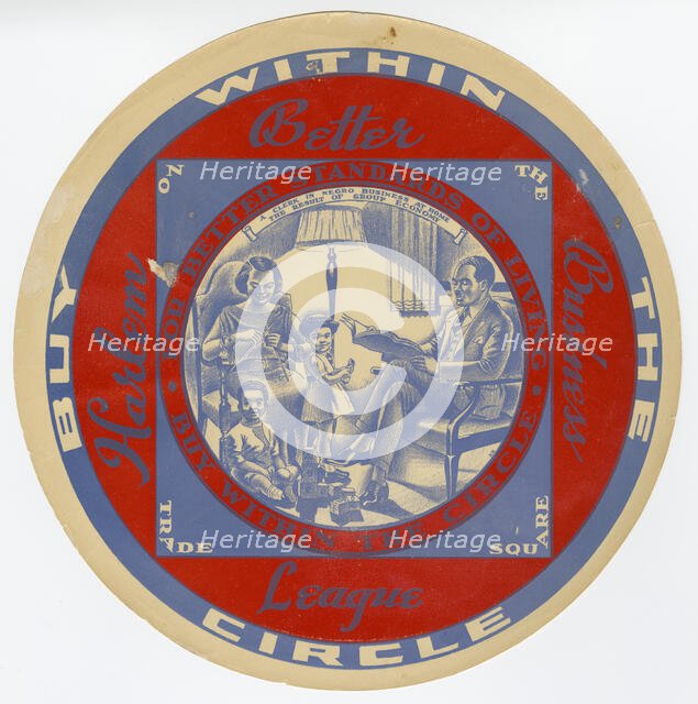 Poster for the Harlem Better Business League, ca. 1940. Creator: Unknown.