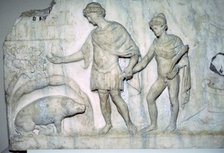 Roman marble relief of Aeneas and Ascanius. Artist: Unknown