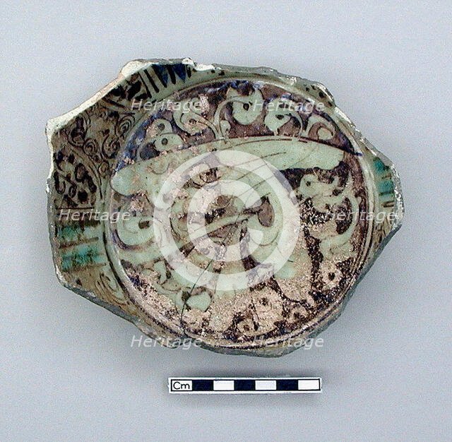 Fragmentary base of a bowl, 12th-13th century. Creator: Unknown.