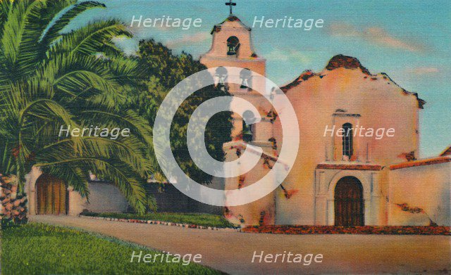 'Mission San Diego De Alcala. Founded 1769, California', c1941. Artist: Unknown.