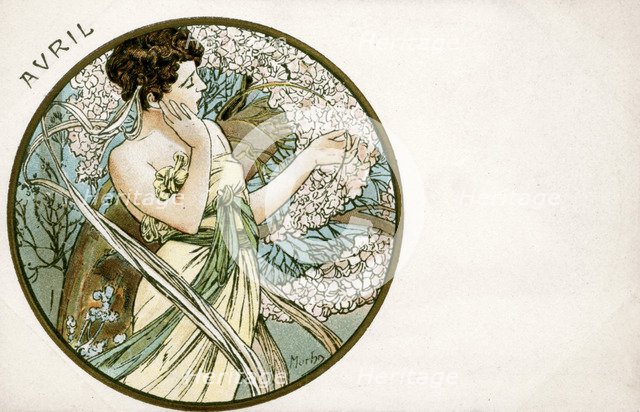 'April', 1900. Artist: Alphonse Mucha