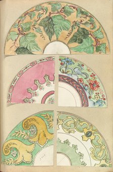 Five Designs for Decorated Plates, 1845-55. Creator: Alfred Crowquill.