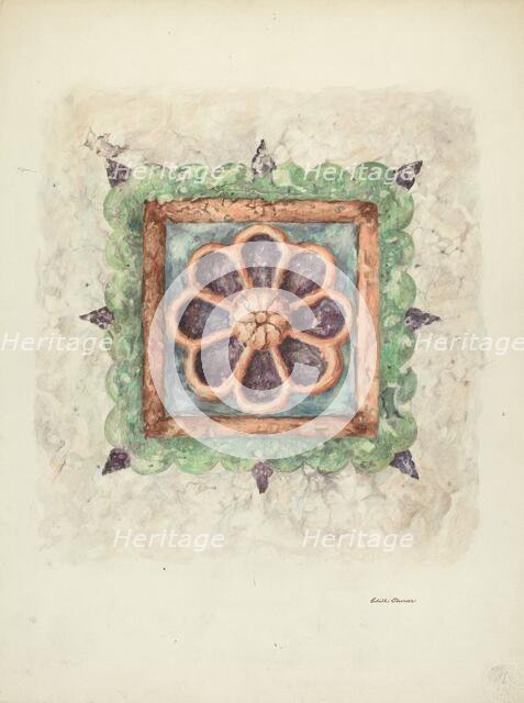Ceiling Ornament, Sandstone, 1940. Creator: Edith Towner.