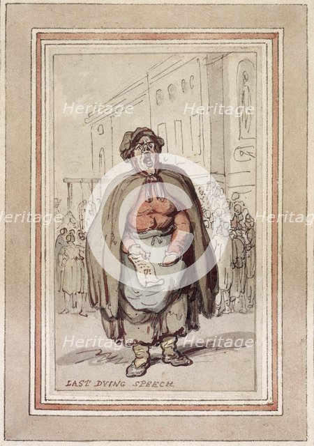 'Last Dying Speech', late 18th-early 19th century. Artist: Thomas Rowlandson