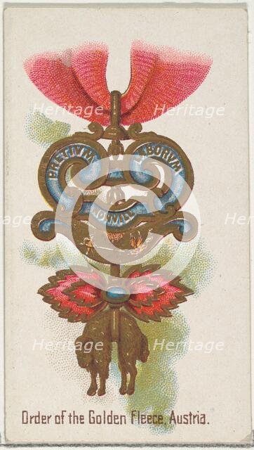 Order of the Golden Fleece, Austria, from the World's Decorations series (N30) for Allen &..., 1890. Creator: Allen & Ginter.