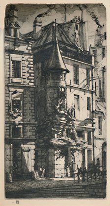 'Tourelle De La Rue De La Tixéranderie (2nd State, 9 3/4 x 5 3/16 Inches)', 1852, (1927). Artist: Charles Meryon.