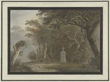 Forest landscape with a monument to Salomon Gesner, 1740-1800. Creator: Anon.