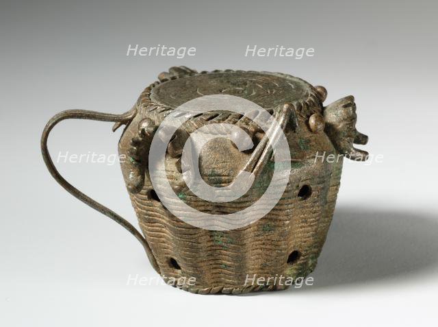 Gold Weight: Drum with Jaws of Defeated Enemies, 1800s. Creator: Unknown.