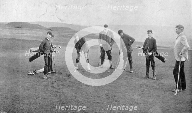 Golfers at The Winchester Golf Links, 1896. Creator: RW Thomas.