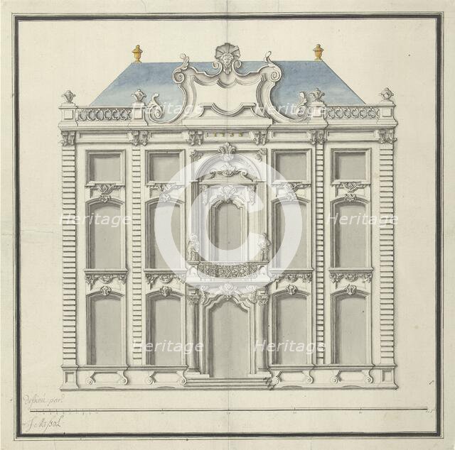 Architectural drawing, design for a house, 1752-1767.  Creator: Joseph Massol.