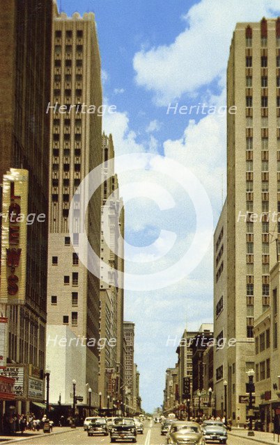 Main Street, Houston, Texas, USA, 1955. Artist: Unknown