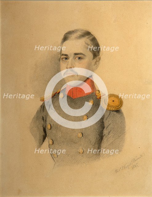 Portrait of an Officer fom the Rehbinder Family (Nikolai Rehbinder?), 1845. Artist: Wright, Thomas (1792-1849)