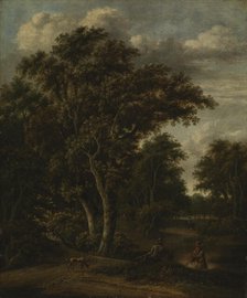 Anglers by a pond, c1670s. Creator: Jacob van Ruisdael.