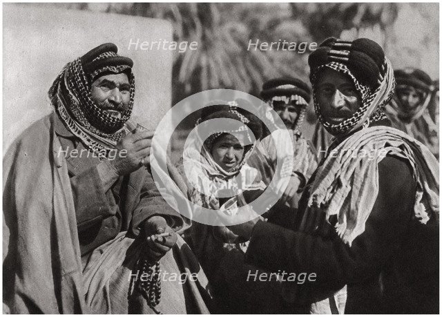 'A sheikh enjoying the famous Arab coffee', Iraq, 1925. Artist: A Kerim