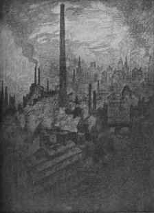 'The Great Chimney, Sheffield', 1910. Artist: Joseph Pennell.