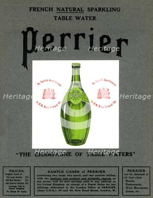 Advertisement for Perrier water, 1905. Artist: Unknown