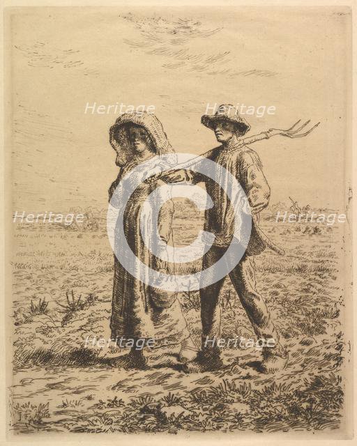 Peasants Going to Work, 1863. Creator: Jean Francois Millet.