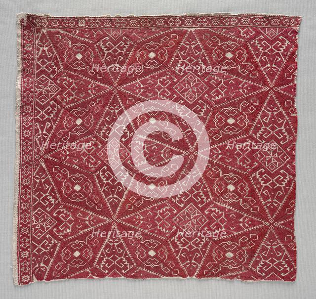 Fragment of a Pillow Cover, 1600s - 1700s. Creator: Unknown.