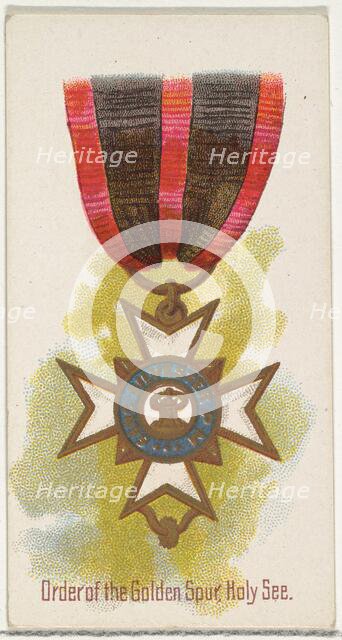 Order of the Golden Spur, Holy See, from the World's Decorations series (N30) for Allen & ..., 1890. Creator: Allen & Ginter.