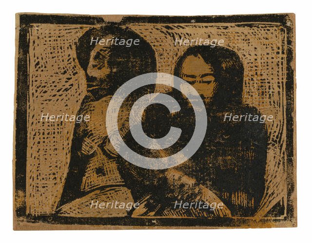 Two Maoris, 1896/97. Creator: Paul Gauguin.